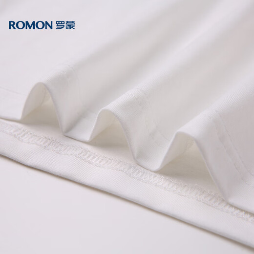 罗蒙（ROMON）短袖t恤男夏季休闲短袖男士冰丝感打底衫体恤男LM688 白色 L