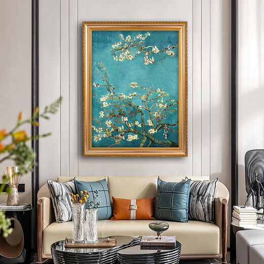 Apricot blossoms in the imperial flag. Van Gogh's hand-painted oil paintings copying the corridor entrance decorative paintings of European restaurants. 692 gold solid wood frame. 100X150