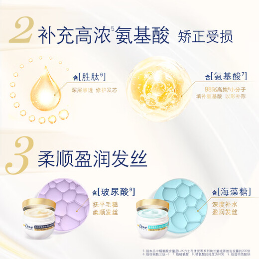 Dove Hydrating Repair Amino Acid Hair Mask 260g 3-minute Miracle Conditioner Multi-effect Damage Repair Conditioner