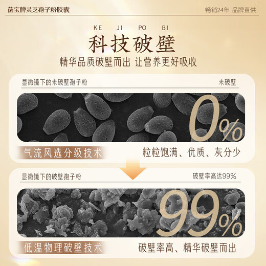 
Jiaerkejiabao Brand Ganoderma lucidum spore powder capsules for middle-aged and elderly people to enhance immunity and give gifts to elders 60 capsules/bottle 30 days of dosage (basic conditioning, daily nourishment)