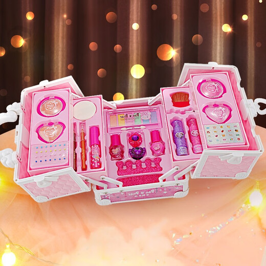Jeani Girl Kinderkosmetik Set Spielzeug Schönheit Make-up Haus Spielhaus Spielzeug Sicherheit Make-up Prinzessin Mädchen Geburtstag Geschenk Star Party Prinzessin-[Schönheit Make-up Box]