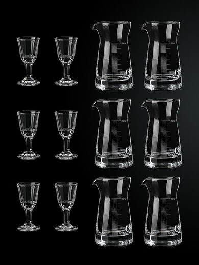 Bone language wine dispenser, white wine cup set, home scaled glass wine measuring device, wine dispenser, fair cup for restaurant, No. 3 wine dispenser 100ml, 6 pieces 100ml