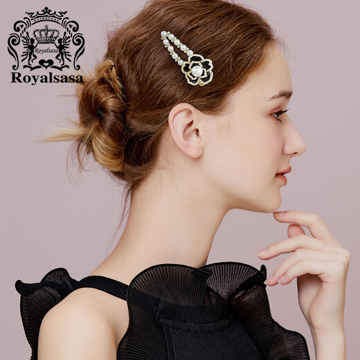Royal sasa royal salsa hair clip side clip bangs clip women's forehead high-end leather duckbill clip trendy back of the head hair clip