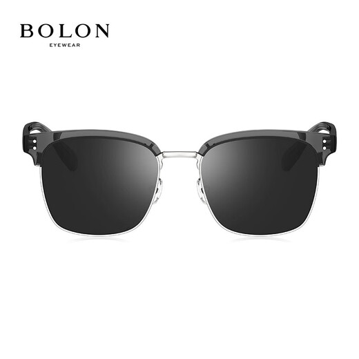 BOLON Tyrannosaurus Glasses Polarized Sunglasses Retro Eyebrow Frame Fashion Sunglasses Trendy Driving Mirror Men's Shade BL6105 D10-Dark Mercury