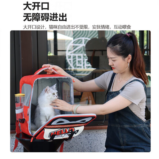 Fuledi FULED fashionable pet Rubik's Cube cat bag portable mobile cabin pet backpack for carrying extra large passenger capacity Orange