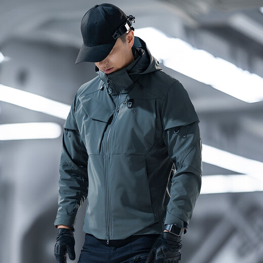 Longya II Tiancang functional work jacket men's spring and autumn outdoor comfortable casual sports commuting tactical jacket dark gray green M 175/96A