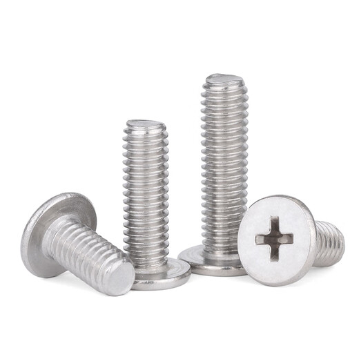 Jinggong (JINGGONG) 304 stainless steel thin flat head cross screws thin head large head screws ultra-thin flat head machine screws CM M2-M6 M2.5*6* head diameter 6 (100 pieces)