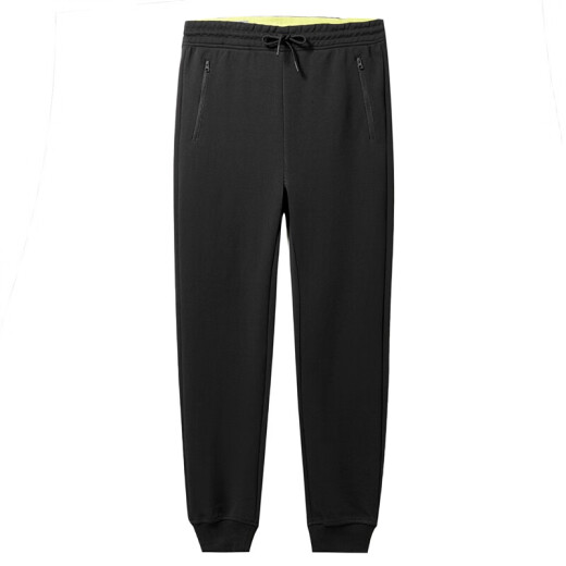 Giordano leggings men's double-sided air layer slim sweatpants zipper pocket leggings sweatpants men's 0111988929 logo black