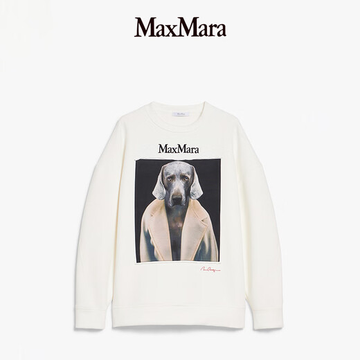 
MaxMara [Zhenxuan Huixiang] Women's printed cotton sweatshirt 1926014106 Ivory white XS