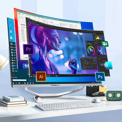 WPNA 32英寸曲面大屏一体机电脑家用办公商务设计直播游戏台式整机 32英寸曲面大屏 配置三：酷睿i7-4770 16G 512G