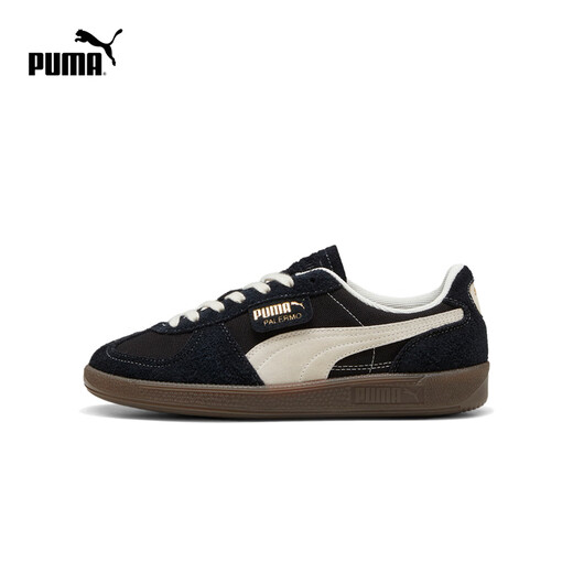 彪马（PUMA）【ROSE朴彩英同款】薄底德训鞋T头鞋男女 PALERMO 396841 黑色-米白色-树胶色-04 38