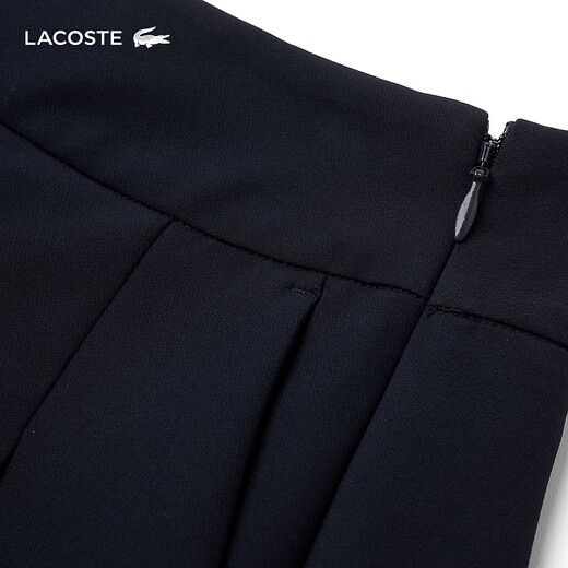 LACOSTE法国鳄鱼女装 24春夏新款时尚百搭潮流休闲裤显瘦百褶短裤GF3879 166/藏青色 32 150
