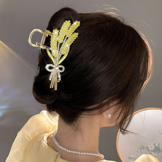 Dingjing high-end wheat ear hairpin for the back of the head 2025 new style hairpin headwear women's birthday gift for girls practical and high-end sense Suisui safety grabber gift box