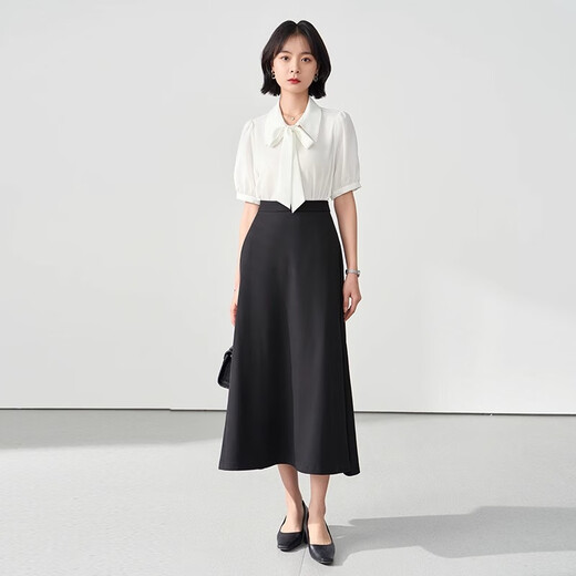 Lady Bird a-line long skirt women's formal umbrella skirt professional long skirt shirt skirt interview skirt black skirt M