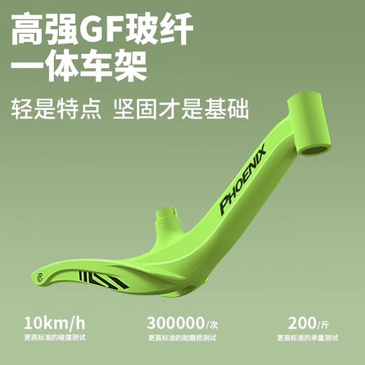 凤凰儿童平衡车滑步车宝宝无脚踏3-5-6岁两轮自行单车男女 亮绿色-升级礼包款 12寸