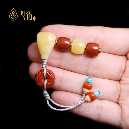 Xinyounan red beeswax turquoise three-way Buddha head and back cloud disciple beads passion seeds star and moon bodhi accessories full set literary toy S3 set suitable for 6.5-7.5mm