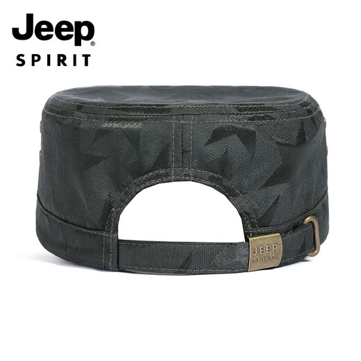 吉普（JEEP）帽子男士棒球帽四季款百搭鸭舌帽休闲户外平顶帽A0160军绿色