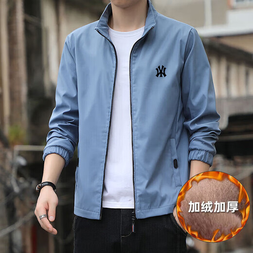 WBWU light luxury brand jacket jacket men's casual trendy stand-up collar spring and autumn trendy high-end velvet joint top Y jacket black-spring and autumn regular XL (recommended 130-150Jin Jin equals 0.5 kg)