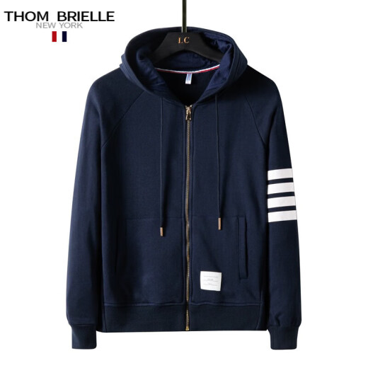 THOMBRIELLE Tom TB Tom four-stripe jacket men's spring and autumn trendy brand youth zipper hoodie men's casual sports LYC599 dark blue (spring and autumn) L