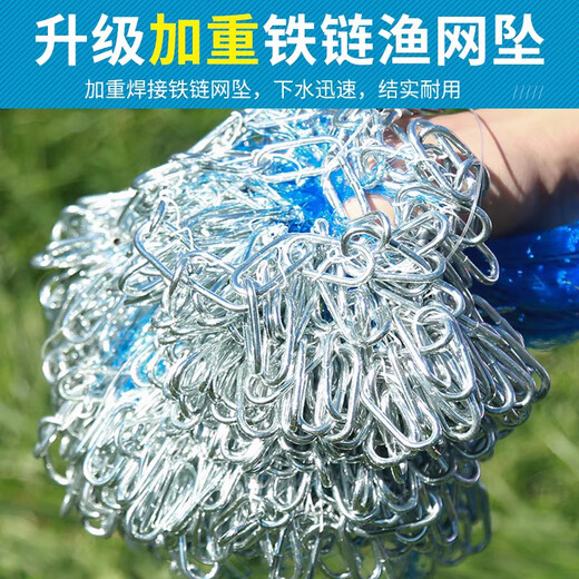 Zhanliu hand-thrown fishing net, large Frisbee-type disc, hand-thrown fishing, easy-tossing, catching, and fluttering, automatic fishing net, half-finger (high-strength tire line), 3.0 meters high, 600 type