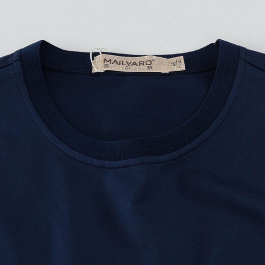 MAILYARD/Melya Short-sleeved T-shirt Mulberry Silk Business Casual Men's Summer Round Collar Quick-Drying Short T 699 Dark Blue M /48