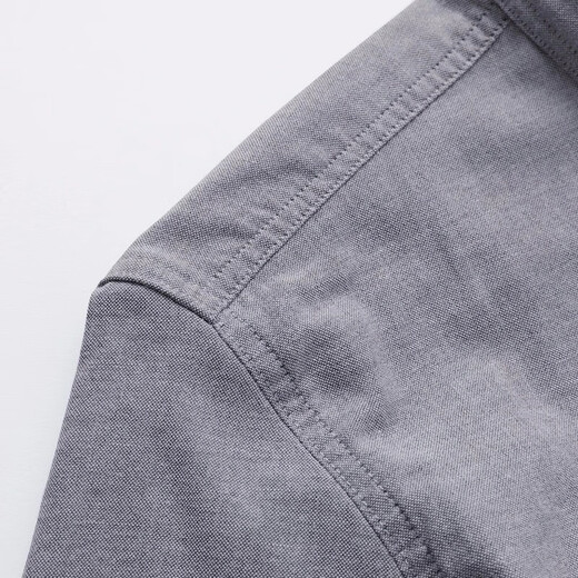 罗蒙牛津纺高端翻领修身短袖衬衫男士夏季中青年商务休闲薄款透气衬衣 浅兰 39 【建议110-125斤】