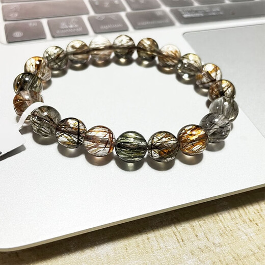 DL 1998 Fat donglai calidad pulsera de cristal rubio Tianlan Black Gold Super Seven Crystal Bracelet Mica Double Wheel Gold Strawberry CH9767