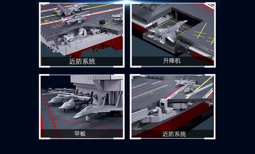 积木成人 高难度 航空母舰模型福建号军事兼容乐高军舰 航母15889粒【亚克力】灯+工具