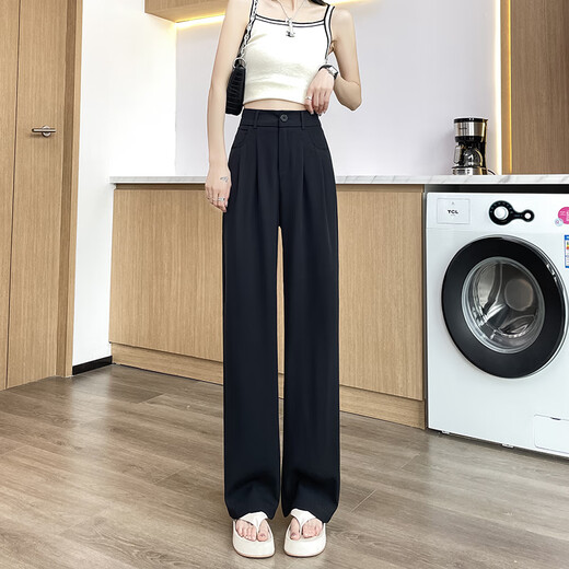 Jingluo Versión estrecha Pantalones de patas ancho para mujeres Pantalones de patas de patas rectas de la cintura delgada de verano