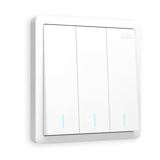 ABB switch socket panel 86 type with fluorescent three-open single control switch Yuanzhi series white AO103