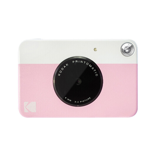 KODAKPRINTOMATIC instant camera, pink and white, instant shooting (shoot and print, ink-free printing, simple contrasting colors) gift box
