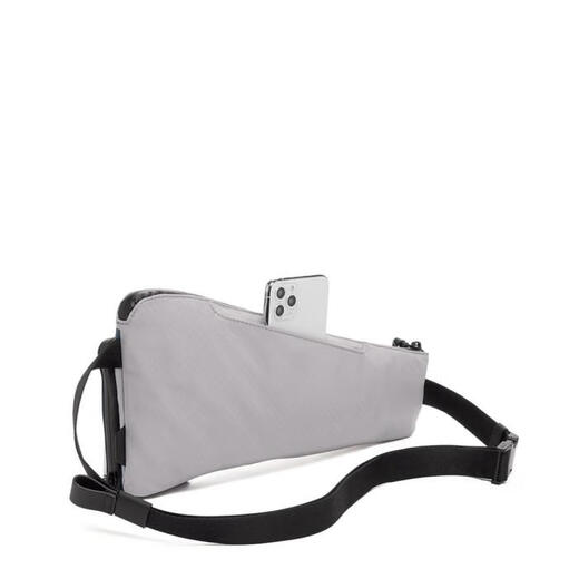 TUMI Men's Waist Bag Gray Polyester External Zipper Blue Small Bag Zipper Main Compartment Adjustable Belt Simple os