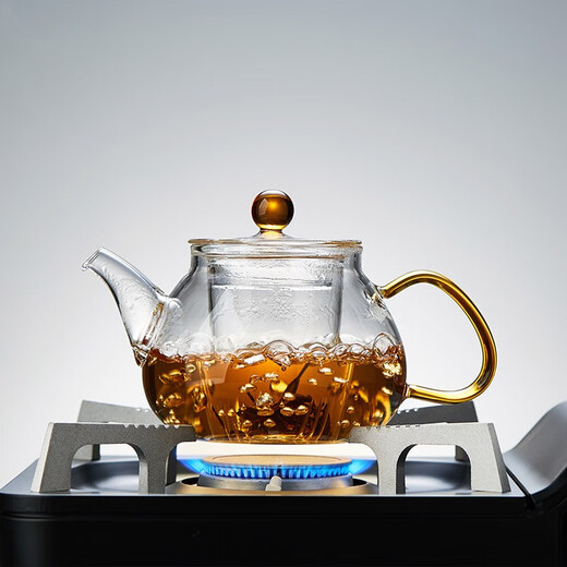 美斯尼 玻璃茶壶泡茶壶加厚带过滤内胆茶具套装泡茶器办公家用玻璃茶壶 圆珠壶 690ml