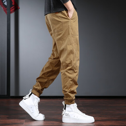 Zehn Kranbindungen arbeiten Hosen Männer lose trendige Frühlings- und Sommer-Freizeithosen Männer elastischer großer Hose Hose Hosen Herrenbeine Bindungen Schwarz dünn (Sommerdünn) 4xl (210-230jin [Jin gleich 0,5 kg])