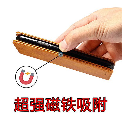 Luo Yi is suitable for Apple 17ProMax mobile phone case iPhone16/15/14/13Pro genuine leather clamshell magnetic leather case all-inclusive anti-fall silicone protective cover for men and women high-end brown calf simple magnetic leather case Apple 15ProMax