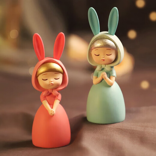 小妮秋梦境兔桌面装饰摆件新年小礼品儿童情人节礼物送男孩女生闺蜜生日 摆件蓝色小号