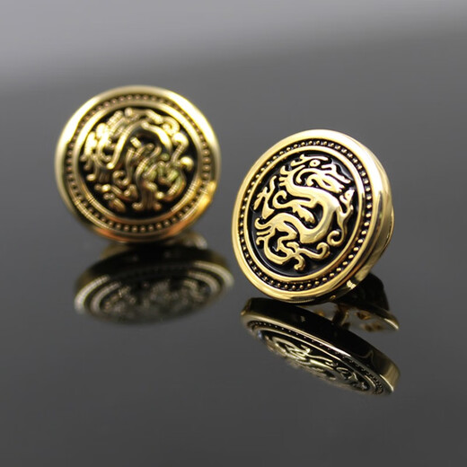 Xifei Men's Brooch Retro Pattern Alloy Dragon's Leap Badge Calm Gentleman Short Needle Butterfly Buckle Suit Overcoat Clothing Accessories Business Casual Single