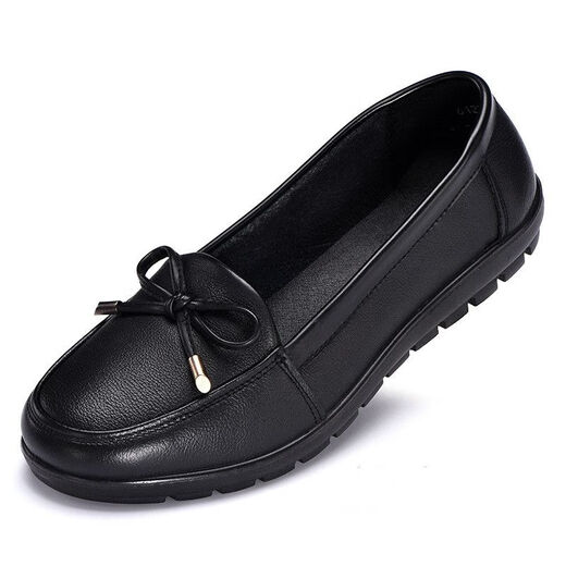CARTELO large size mother shoes 42 women's shoes soft sole spring and autumn middle-aged and elderly leather shoes women 41 genuine leather flat sole non-slip single shoes 44 autumn black cowhide 6187 38 standard size