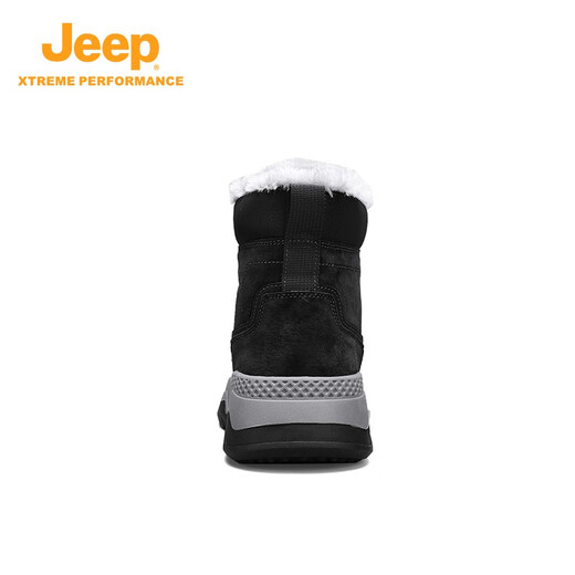 Jeep Snow Boots Herren Winter neues Produkt plus Fleece warme High-Top-Baumwollschuhe Herren nordöstliche Outdoor-Pelzschuhe Männer Schwarz (Sportgröße) 43