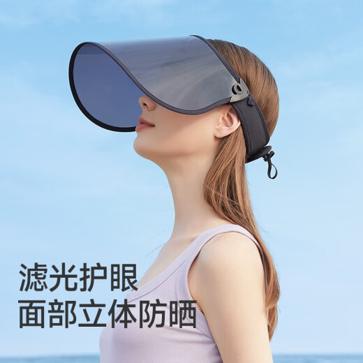 UV100 sun protection hat for women spring and summer anti-UV face covering outdoor cycling travel sun hat windproof goggles 91341 light purple F