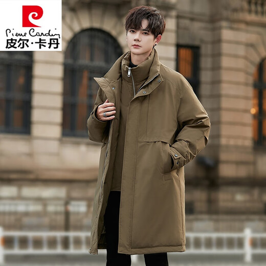 Pierre Cardin Windbreaker Down Jacke für Männer 24 neuer Winter verdickter warmes Geschäft Casual Parka Mantel mit mittlerer Jacke schwarz 2xl