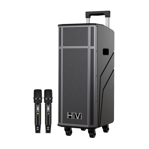 HiVi outdoor square dance karaoke audio home KTV trolley speaker karaoke all-in-one machine Bluetooth connection professional musical instrument stage grade dual 10-inch bass MP210