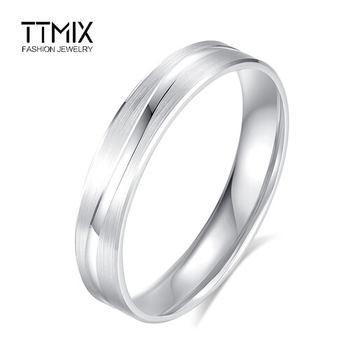 TTMIX women's platinum ring men's pt950 platinum pair ring couple wedding ring can be customized single 13# brushed 3.7-3.9g
