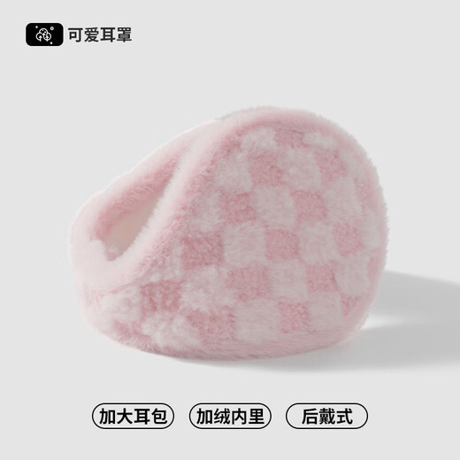啄木鸟毛绒耳罩冬季女护耳耳包骑行保暖防冻东北防风防寒后戴式耳捂耳暖 米色