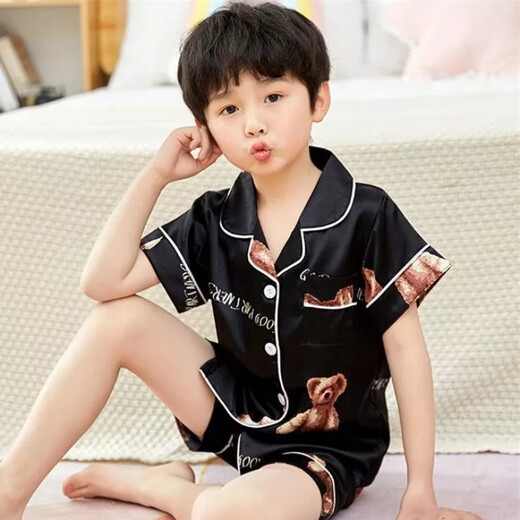 
Disney children's pajamas boys ice silk short-sleeved home clothes summer boys junior high school students big children thin suit baby summer suit 673-Picachu [men] [short set - ice silk] 170 18 sizes [suggested height 145-153cm]