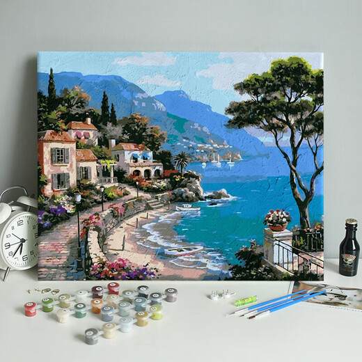 Long time no see digital oil painting diy landscape hand painting bedroom living room decorative painting acrylic painting hanging