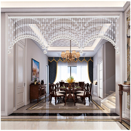Xiangshangge crystal gourd bead curtain bedroom door curtain partition porch aisle living room toilet toilet balcony no hole drilling 21 arc shapes (suitable for 0.6-0.8 meters wide)