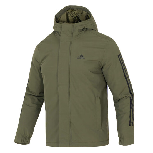 阿迪达斯 （adidas）外套男女棉服2024冬季新款户外防寒服宽松防风保暖连帽棉衣运动服 IV9230/岩层橄榄绿 XL