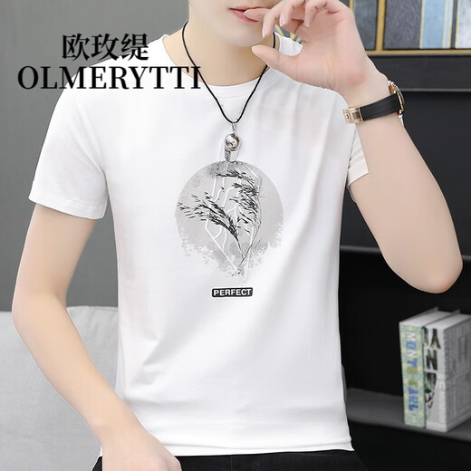 Oumeiti Herren T-Shirt Herren-Kurzärärmel-Neu-Herren-Sommer-Top-T-Shirt Dünne halbärmelige Basishemd-Sommeranzug F655 Black 4xl (170-190jin [Jin ist gleich 0,5 kg])