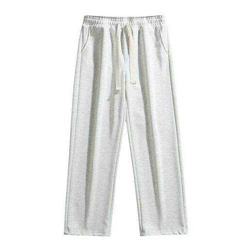 FANTA Chinese cotton heavy hemming style spring and autumn men's straight casual sports trousers Hong Kong style loose ANTA 660 gray green Hailanzhi 4XL